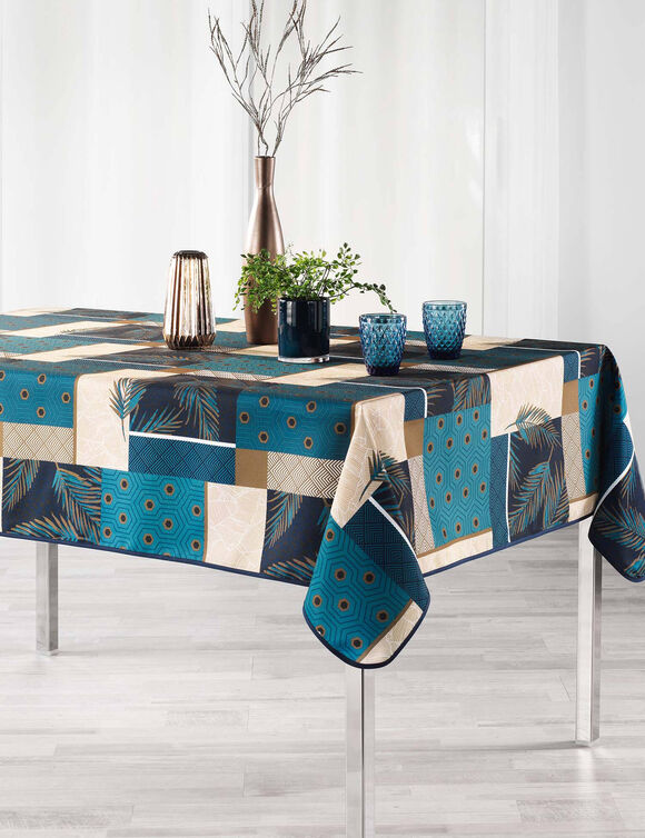 Nappe imprimé patchwork (bleu / gris) Nappe imprimé patchwork (bleu / gris)